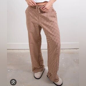 Sonderhaus brown gingham perfect pants M medium